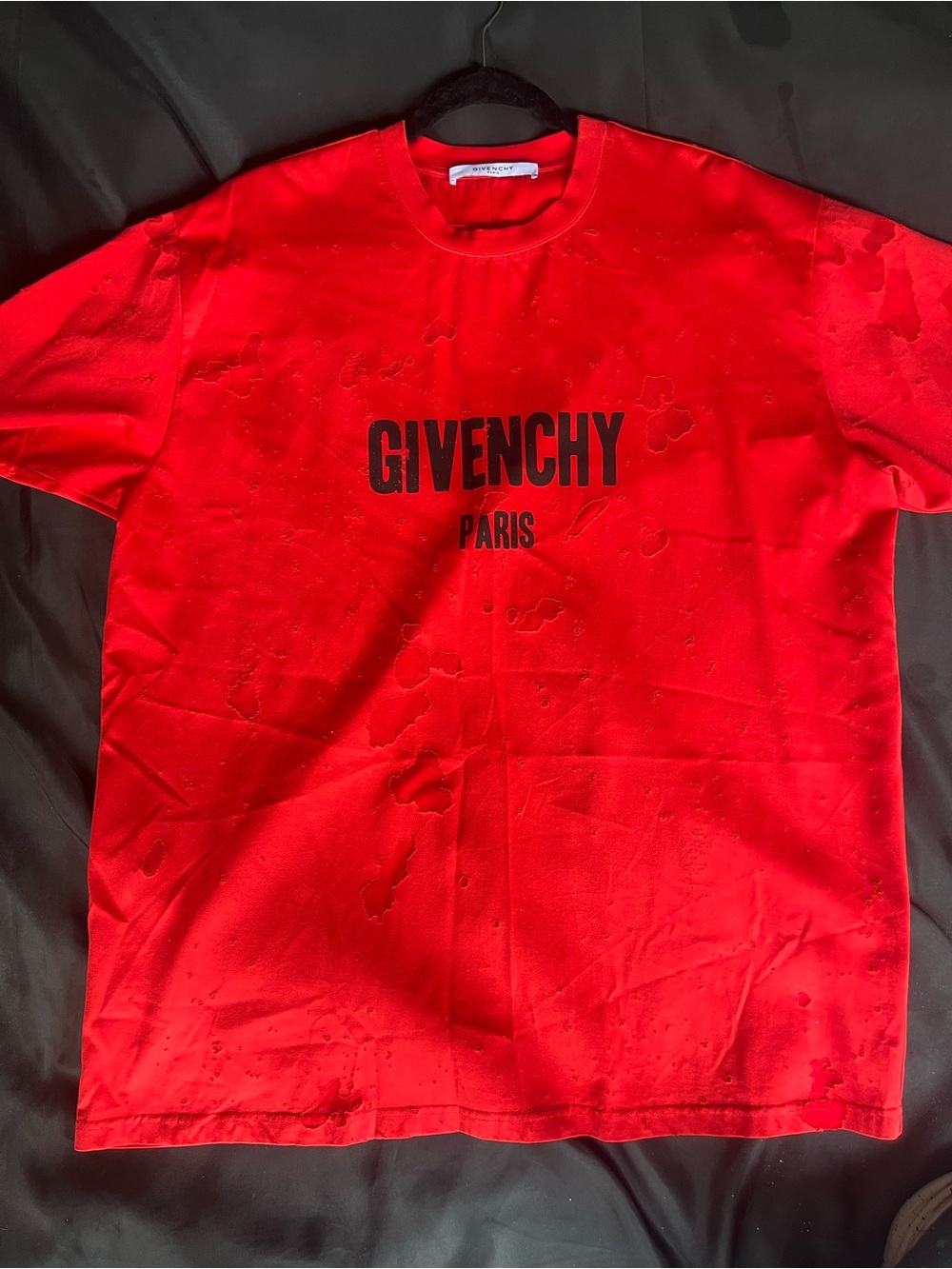 Givenchy Red Short Sleeve Logo Tee